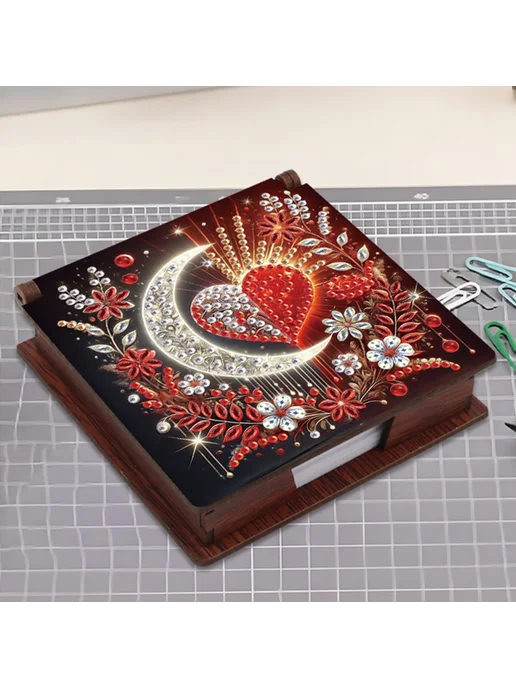 Деревянный набор для Diamond Painting Луна Сердце NoteBox с, вариант