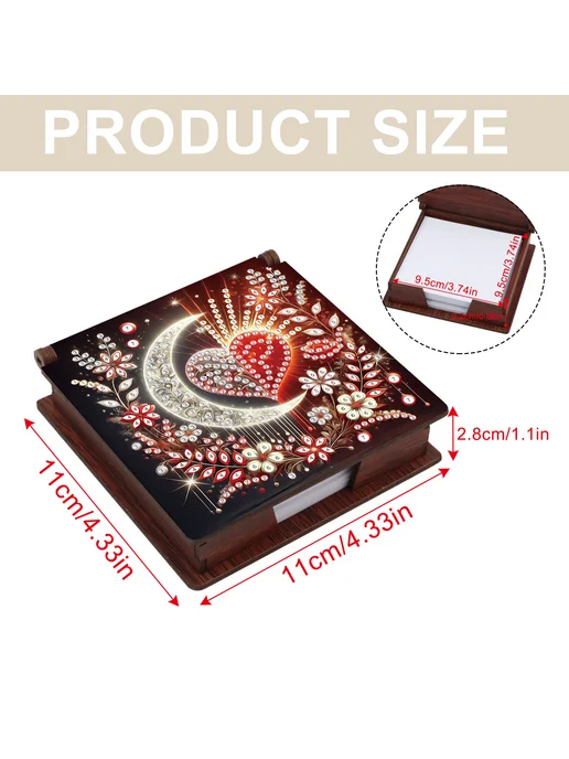 Деревянный набор для Diamond Painting Луна Сердце NoteBox с, вариант, фото 5
