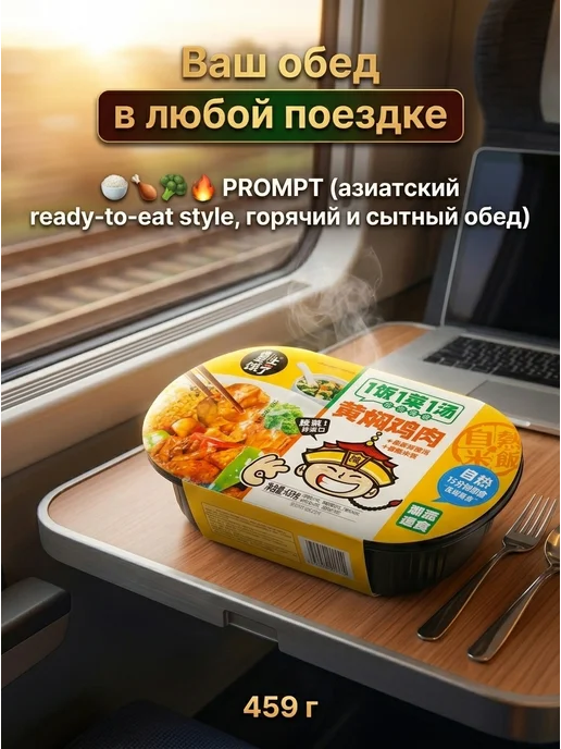 Рис саморазогревающийся с тушеной курицей и овощами 459г, 459 г, фото 3