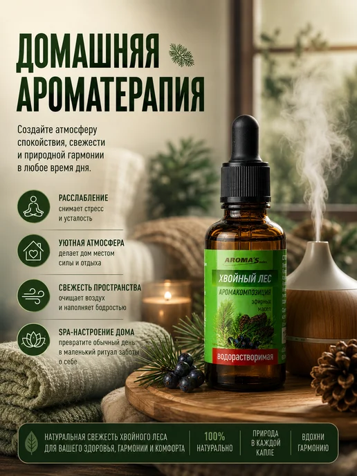 AROMA'Saules Водорастворимое эфирное масло для бань и саун Хвойный лес, вариант, фото 6