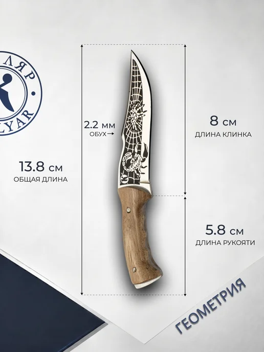 ООО KIZLYAR Нож-брелок сувенирный «Скорпион», черный, фото 4