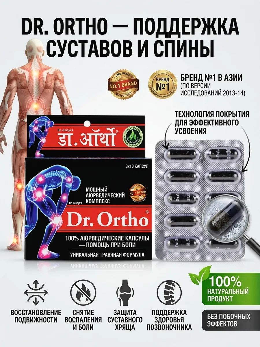 Доктор Орто капсулы для суставов и мышц от боли