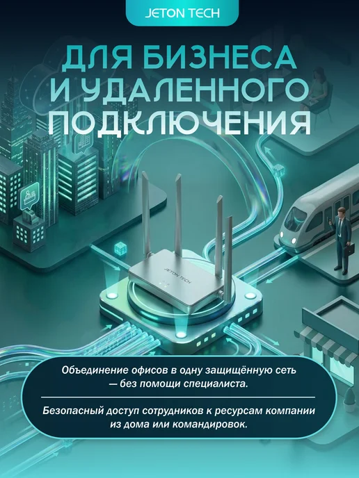JETON TECH Двухдиапазонный роутер Wi-Fi 5 с Amnezia и WireGuard, белый, фото 8