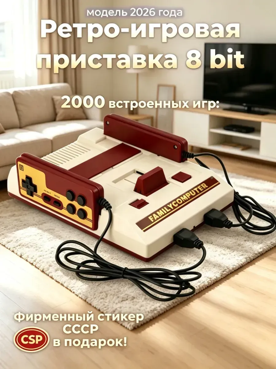 8-битная игровая приставка, 2000 ретро-игр, поддержка кассет