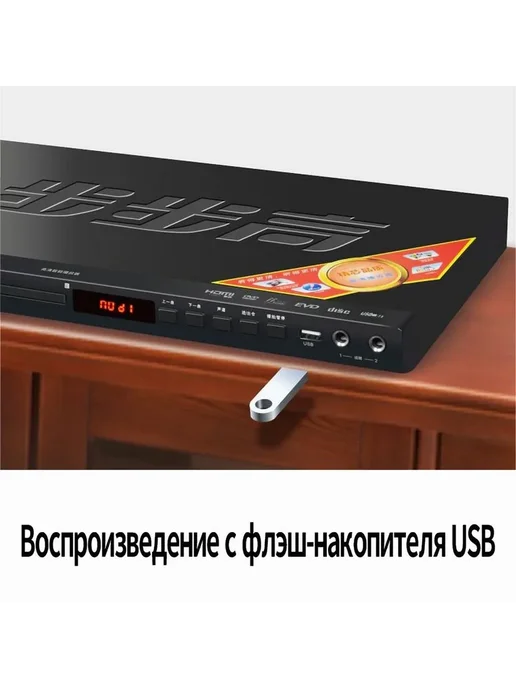 DVD-плеер с усилителем мощности и динамиком "все в одном", черный, фото 5