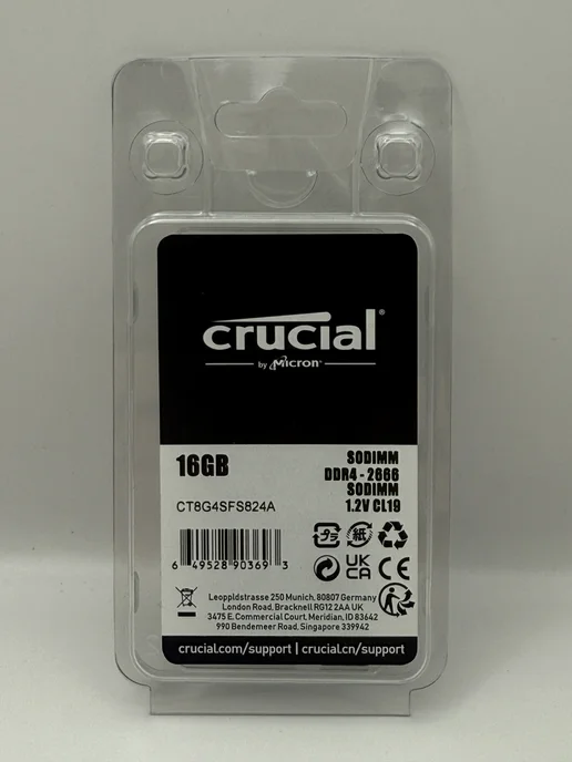 Cruсial SO-DIMM DDR4 16GB 2666Mhz Оперативная память, 16 ГБ, фото 2
