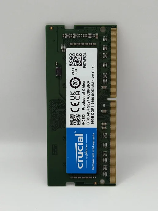 Cruсial SO-DIMM DDR4 16GB 2666Mhz Оперативная память, 16 ГБ, фото 5