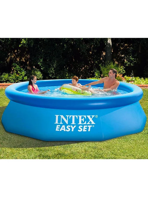 Intex Бассейн надувной 28120 круглый, голубой, фото 7