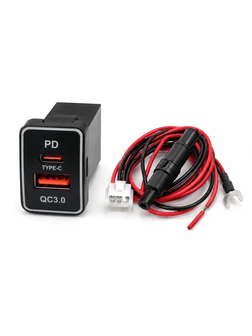 USB-зарядка Toyota PD Type-C QC3.0 для замены штатной кнопки, вариант, фото 6