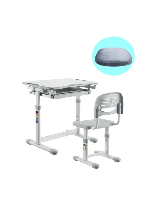 Ergosmart Парта детская растущая для школьника + стул B207EDU с чехлом, белый, фото 2