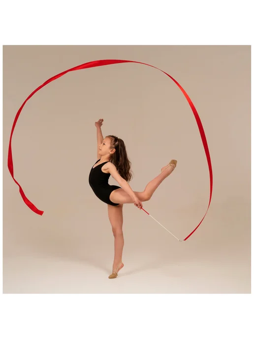Grace Dance Лента для гимнастики с палочкой, цвет фуксия, 4 м, 4 м, фото 6