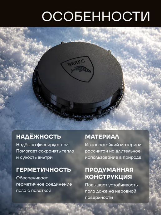 ПФ Берег Фланец 150 х 150 мм, для палатки под лунку для рыбалки, 200x200 мм, фото 3