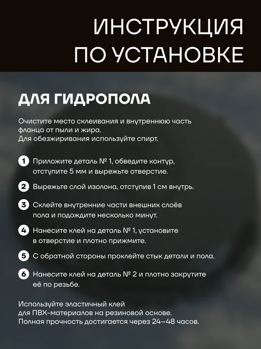 ПФ Берег Фланец 150 х 150 мм, для палатки под лунку для рыбалки, 200x200 мм, фото 4