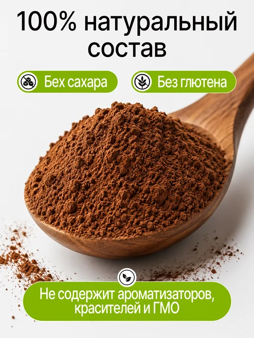 greenformula Какао порошок натуральный без сахара 250 грамм, вариант, фото 2