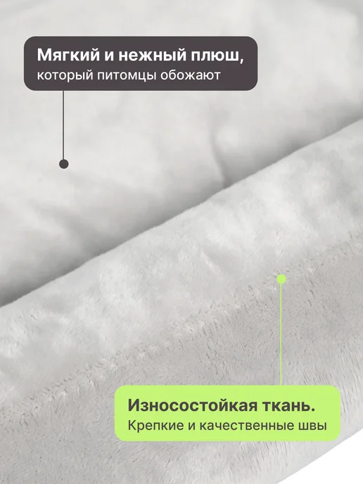 RICH BREED Лежанка для кошек и собак мелких пород с бортиками, серый, фото 3