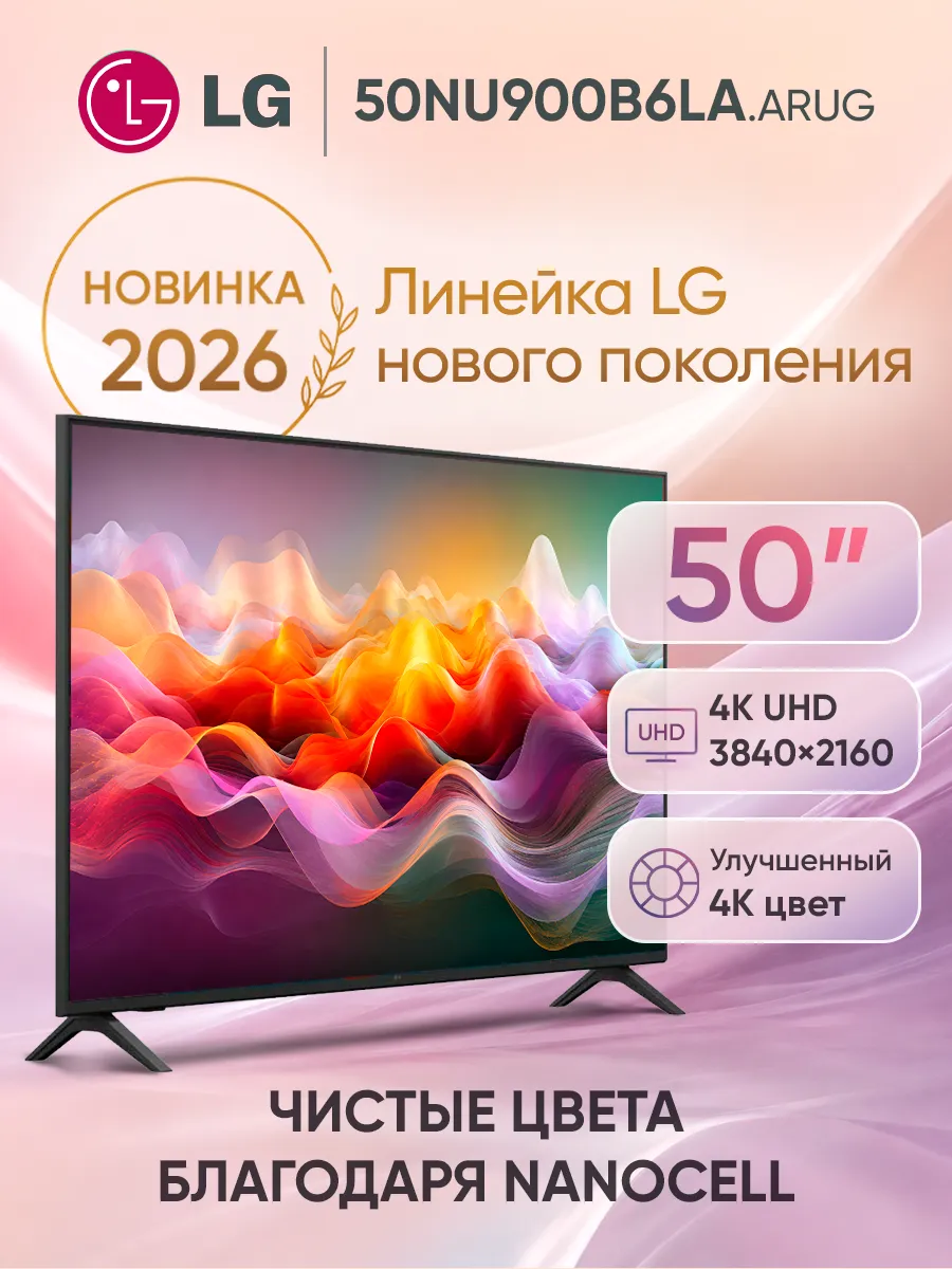 Телевизор смарт 50 дюймов 50NU900B6LA.ARUG черный