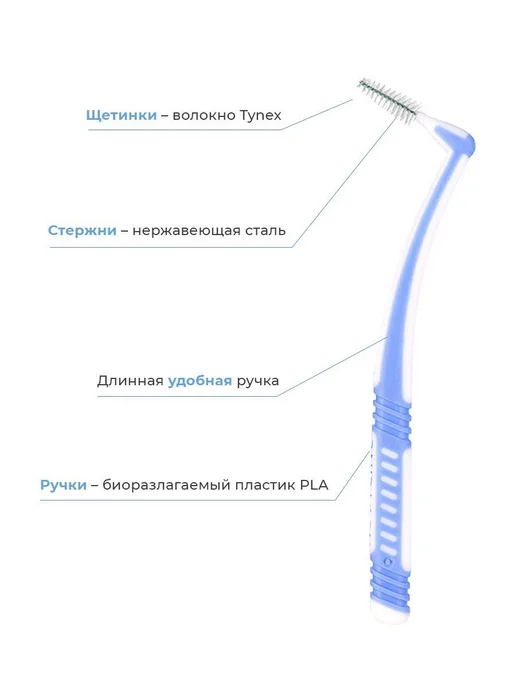 Межзубные ершики L (1.4 мм), 6 шт для брекетов, 6 шт, фото 8