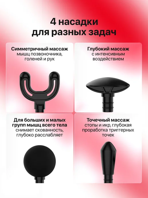 Yamaguchi Перкуссионный массажер для тела Massage Gun One, черный, фото 5