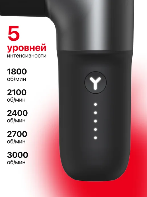 Yamaguchi Перкуссионный массажер для тела Massage Gun One, черный, фото 6