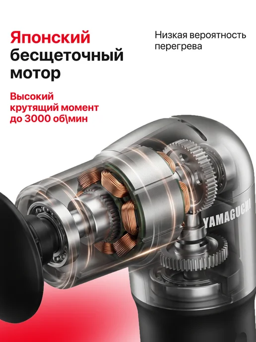 Yamaguchi Перкуссионный массажер для тела Massage Gun One, черный, фото 7
