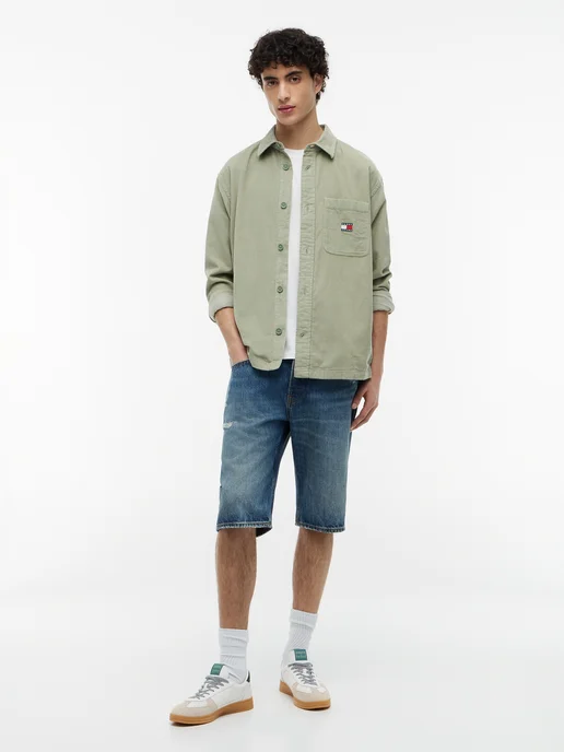 TOMMY JEANS Рубашка оверсайз, зеленый, фото 4