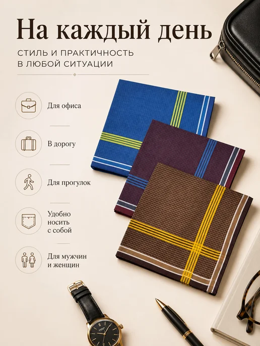 Pastel_lux Набор платков 3 предмета 38х38 см, 38x38 см, фото 4