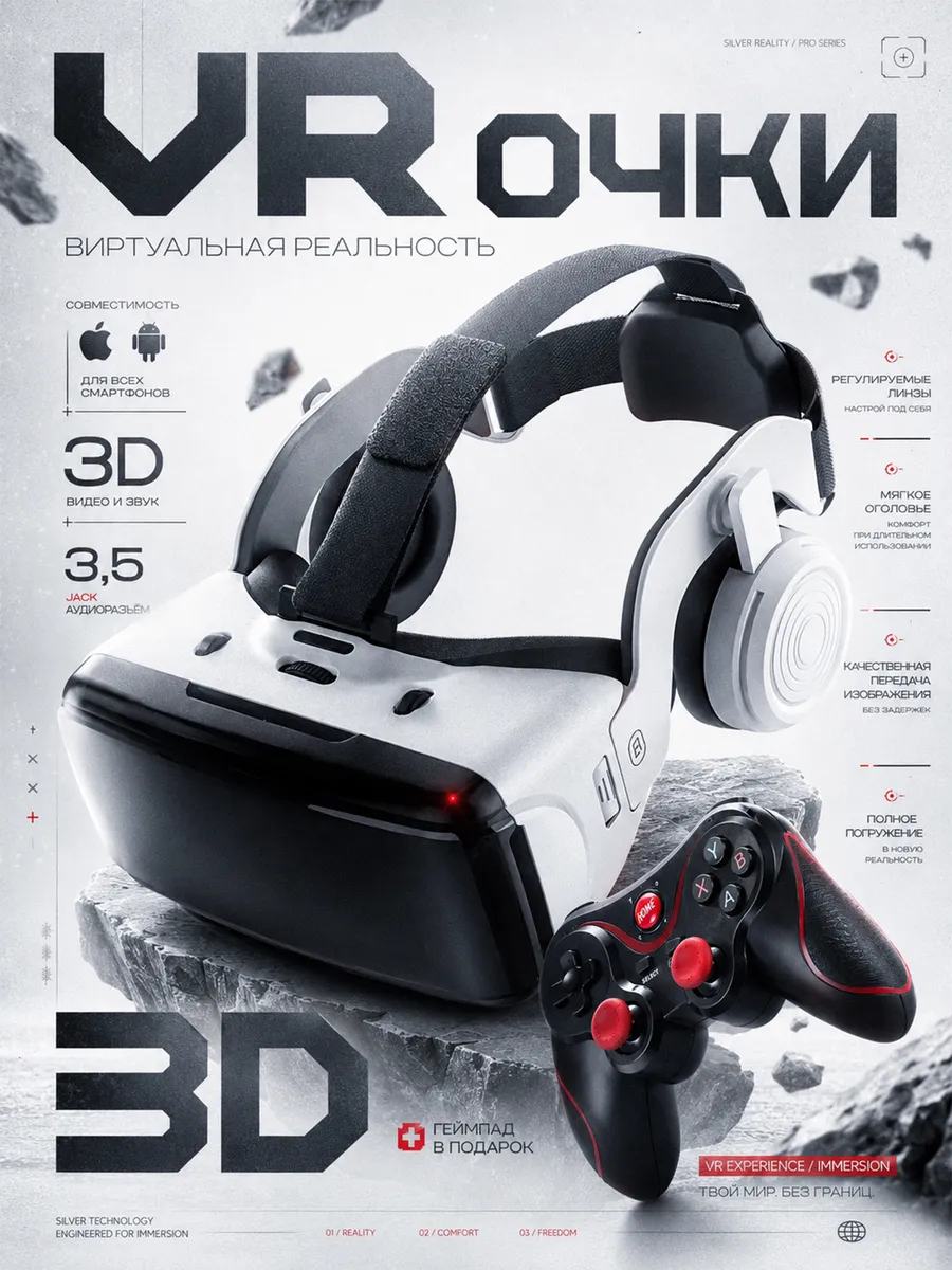 Очки виртуальной реальности VR для смартфона