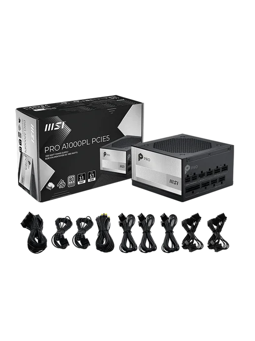MSI Блок питания 1000Вт PRO A1000PL PCIE5 ATX (306-7ZPLX11-HD8), 1000 Вт, фото 5
