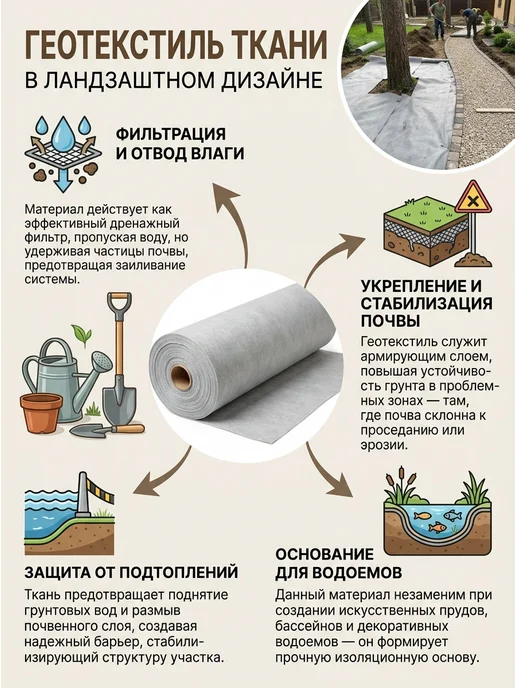 Геотекстиль укрывной иглопробивной 100, белый, фото 6