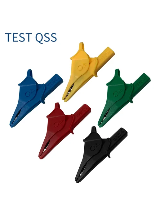 TEST QSS Изолированный зажим "крокодил" 4 мм, желтый, синий, фото 3
