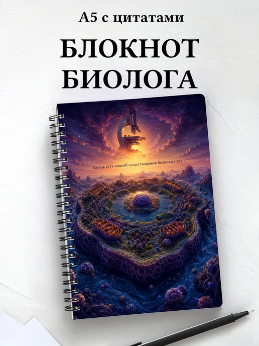 Блокнот биолога с мотивирующими цитатами