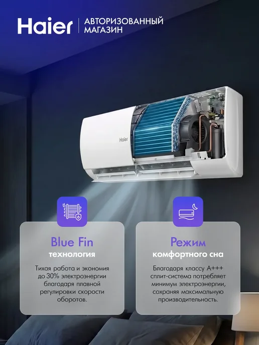 Haier Сплит-система инверторная 12 Spirit DC до 35 м2, Wi-Fi, белый, фото 2