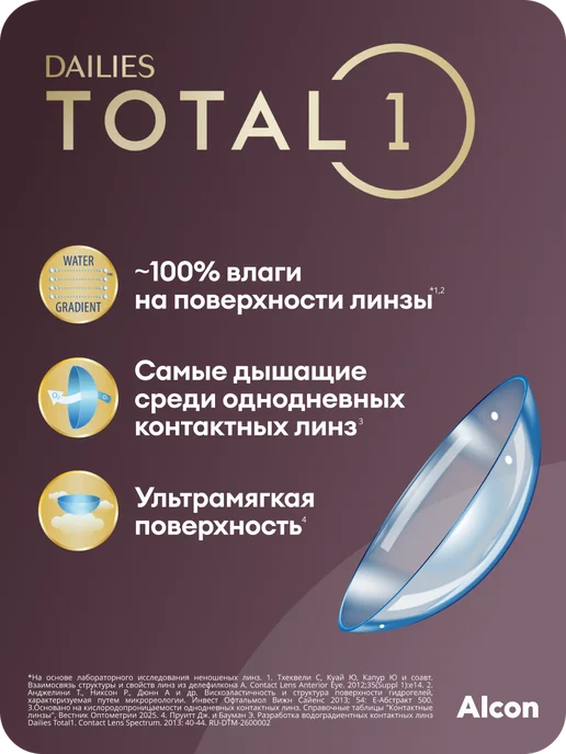 Alcon Контактные линзы Alcon DAILIES TOTAL1, 30 шт, -4.00 8.5 одно…, 30 шт, фото 3