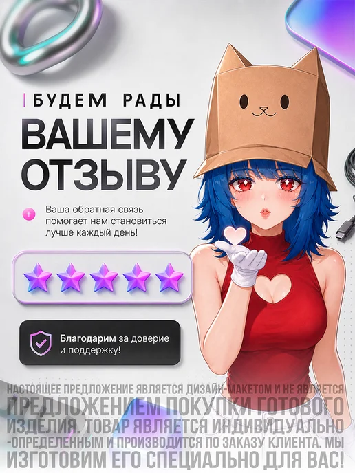 HIKOMORI Круглый коврик для мыши Розовые цветы акварель, розовый, фото 6