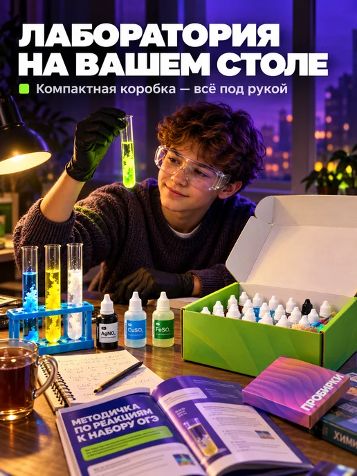 Химичка Большой набор для опытов ОГЭ, фиолетовый, фото 4