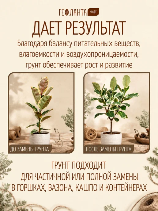 Геоланта Грунт универсальный, земля для цветов 20 литров, комнатных, фото 3