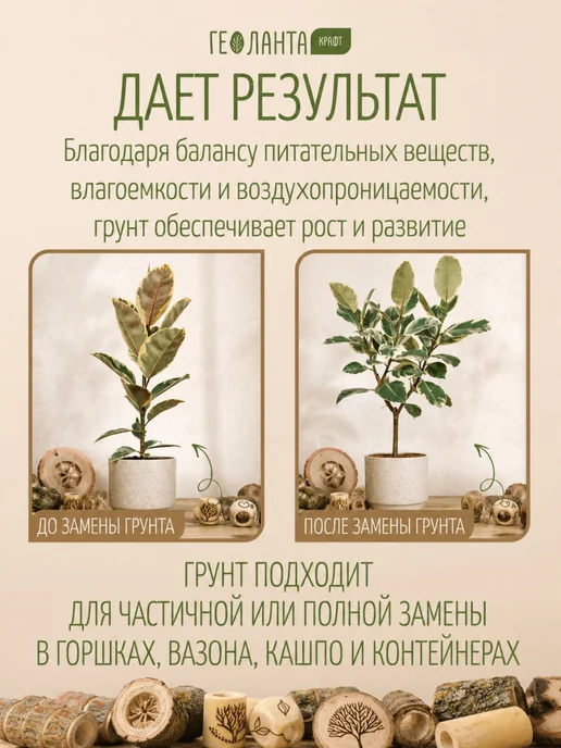Геоланта Грунт универсальный, земля для цветов комнатных 10 литров, вариант, фото 3
