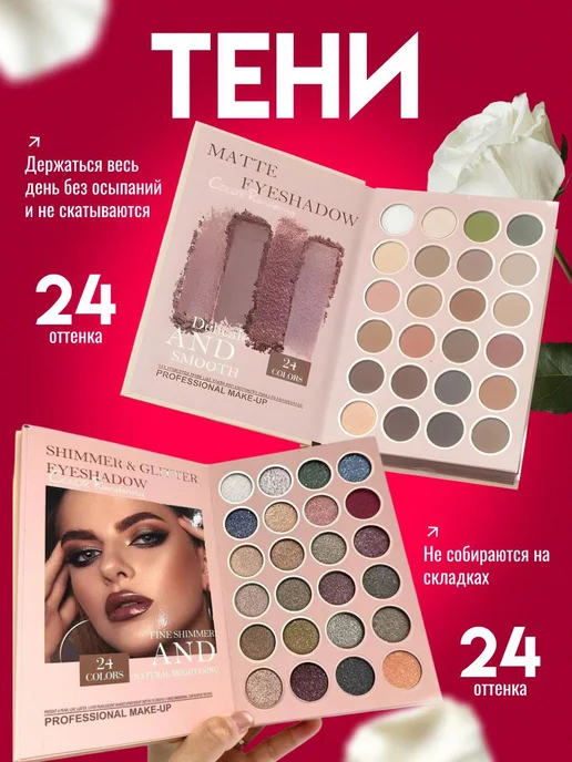 набор декоративной косметики для макияжа, розовый, фото 5