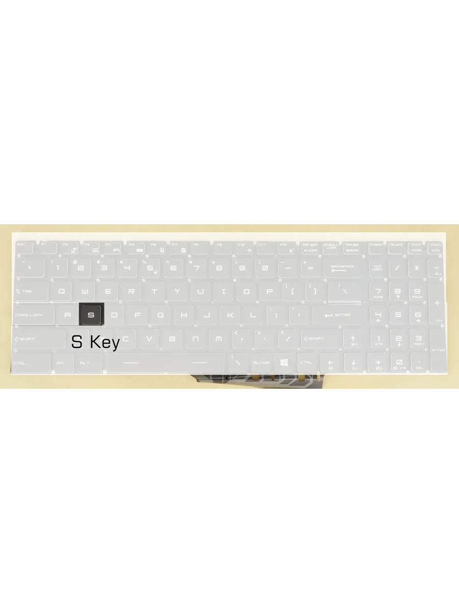 Клавиша для ноутбука MSI черный AZUBAY Бежевый, S Key