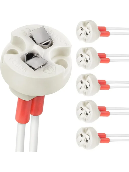 Нет бренда Керамические патроны для ламп G4, GU5.3 (6 шт.), 6 шт