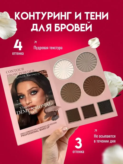 набор декоративной косметики для макияжа, розовый, фото 3