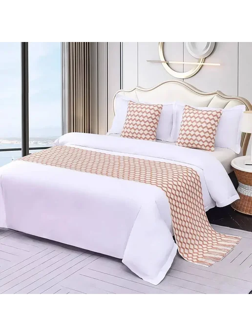 Нет бренда Шерстяной плед с кисточками Home Hotel 010, желтый, фото 4