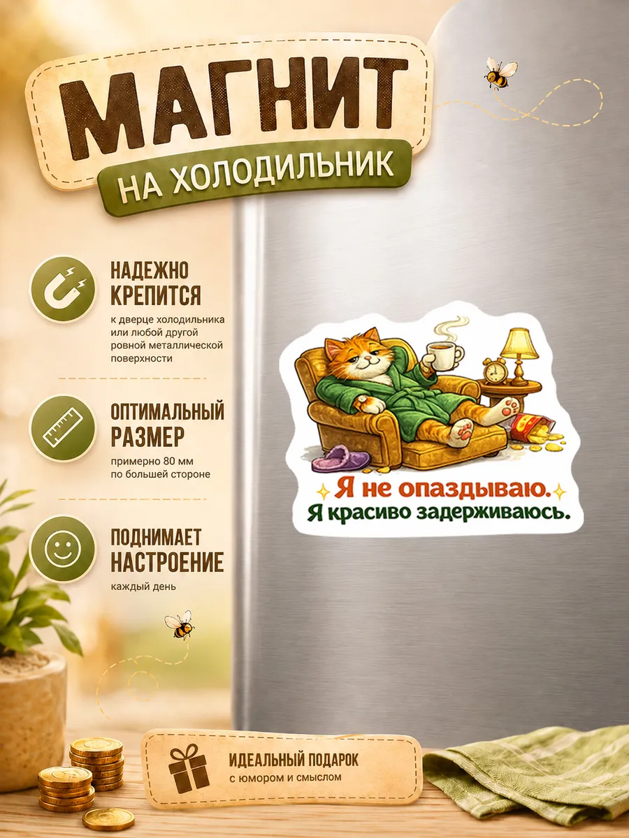 Магнит "Я не опаздываю. Я красиво задерживаюсь."