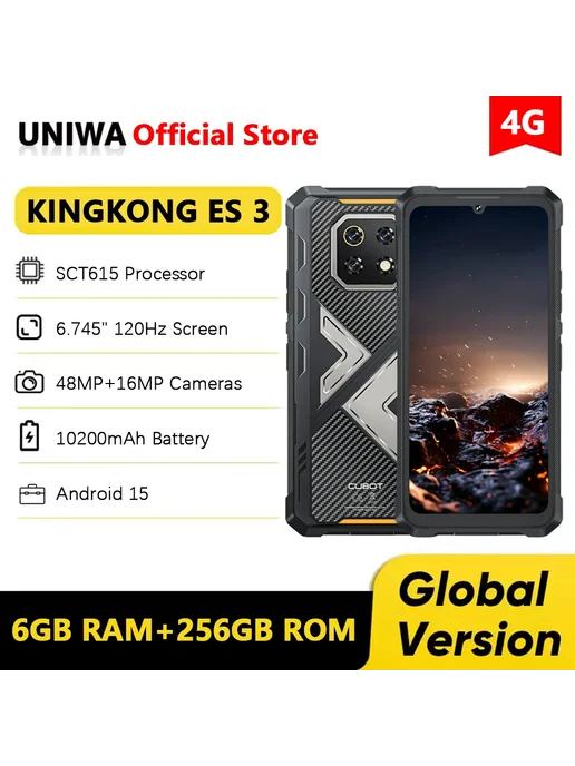 Смартфон Cubot Uniwa Kingkong Es 3 6/256 ГБ, черный, фото 2