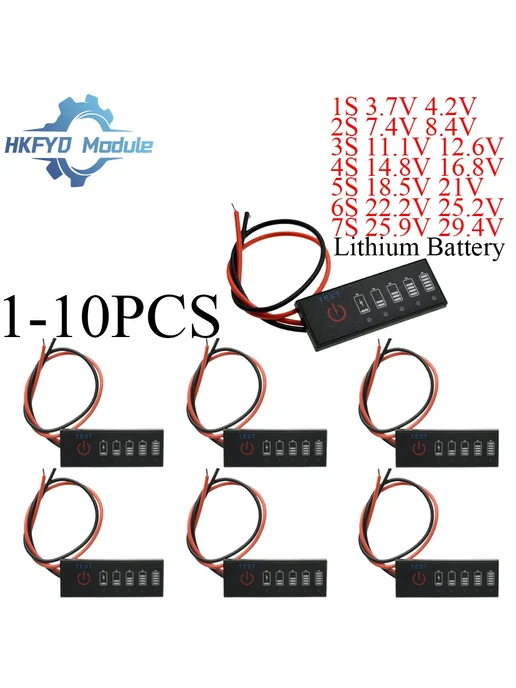 ICGOICIC Литий-ионный батарейный тестер 5PCS 5S 18.5V 21V, 5 шт, фото 2