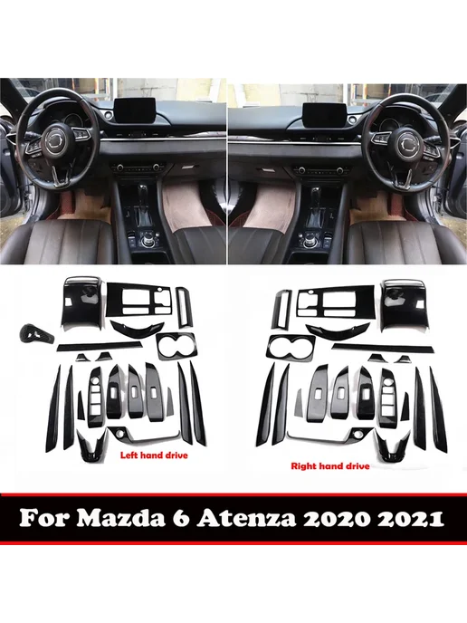 Iyacath Накладка на подстаканник Mazda 6 Atenza 2020-2021, карбон, вариант, фото 2