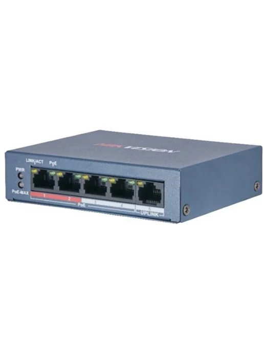 Коммутатор DS-3E0105P-E M(C) 4x100Мбит с 4PoE+ 35W, 4x100, 35 Вт