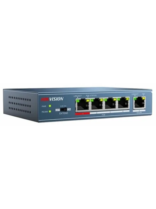 Коммутатор DS-3E0105P-E M(C) 4x100Мбит с 4PoE+ 35W, 4x100, 35 Вт, фото 5