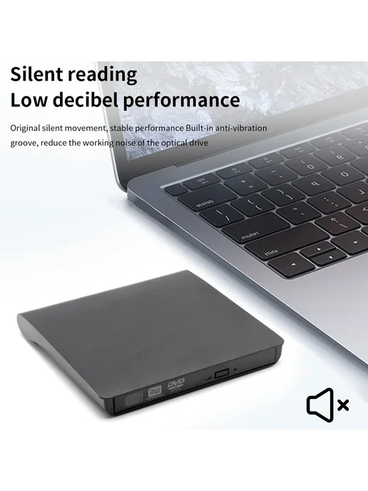 TISHRIC Внешний CD - диск DVD CD RW USB3.0, серый, фото 4
