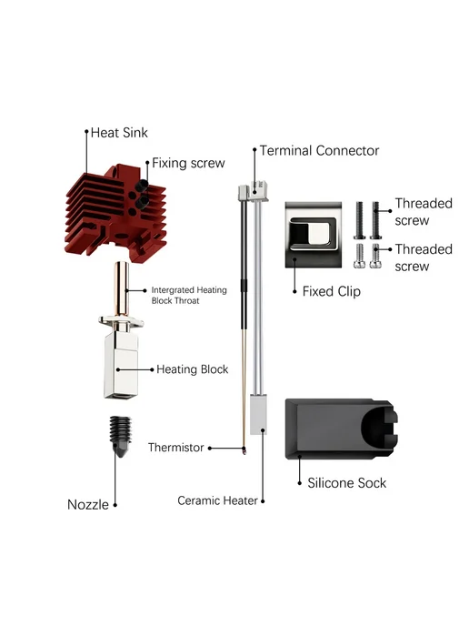 SAHVAIM Горячий конец Bambu Lab P1 Hotend-J2468, P1, фото 6